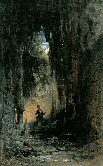 Carl Spitzweg Der Mineraloge in der Grotte china oil painting image